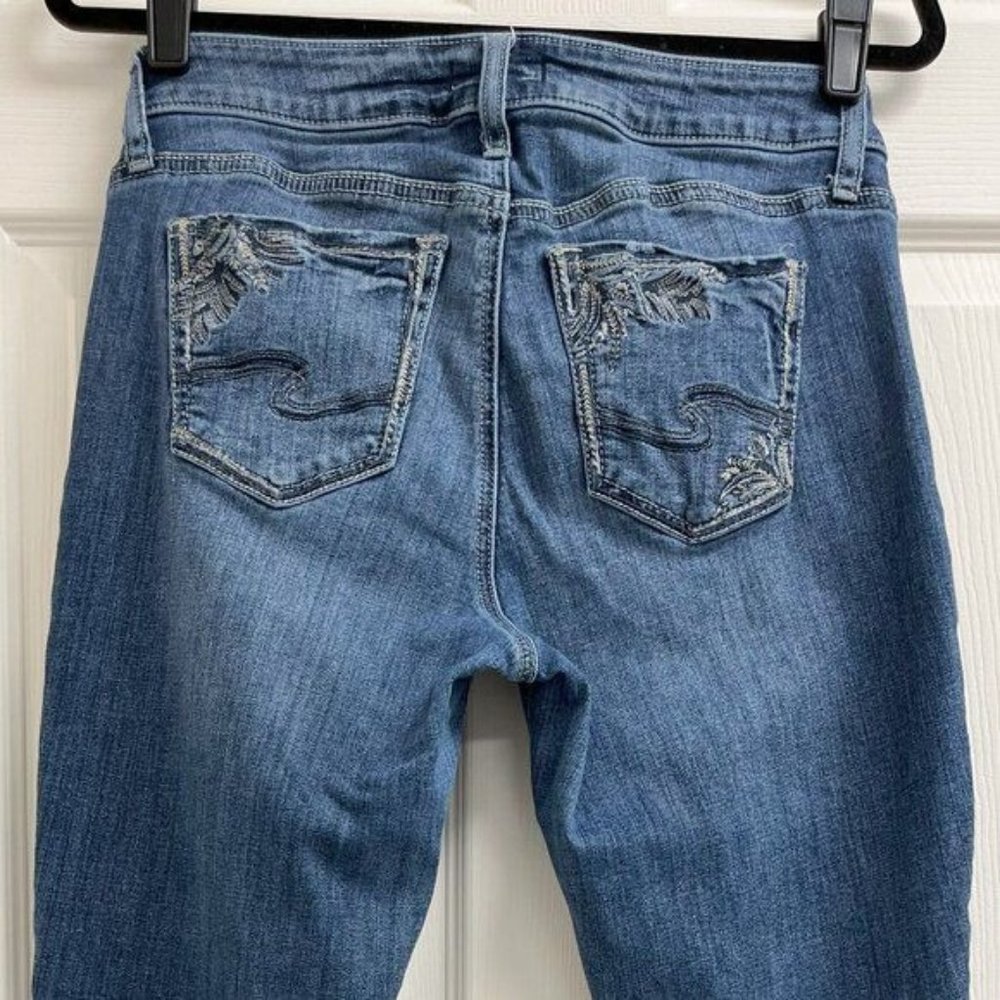 Silver Elyse Mid-Rise Slim Bootcut Jeans Size 29x31 Classic Versatile Essential - Picture 5 of 12